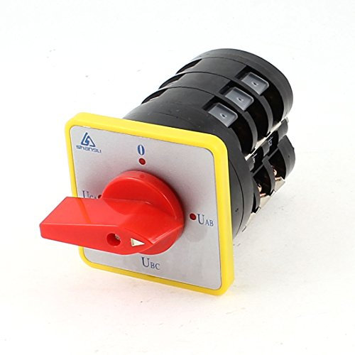 QXSJEDYCH Commutateurs de commutation rotatifs Commutateur de transfert automatique, AC 500 V 16 A 4 positions, commutateur à came rotatif universel LW5D-16YH3/3 commutateurs noirs Interrupteurs