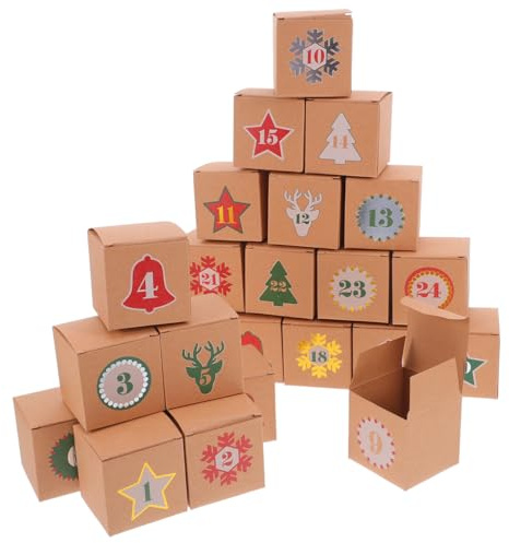 Gadpiparty 1 set calendario dell'Avvento con cassetti: 2025 conto alla rovescia a Natale scatola ricaricabile per le vacanze di Natale bambini ragazze ragazzi giocattolo caramelle cioccolato