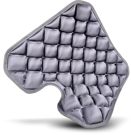 Cojín de asiento inflable para avión y viaje, cojín ergonómico en forma de U con estructura de celdas de aire alta-bajas, cojín de asiento ligero que alivia la presión para oficina, coche y silla de