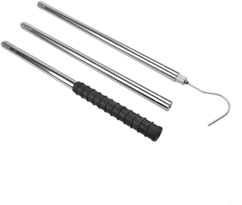 Stainless Steel Pool Hook for Robotic Pool Cleaner – Adjustable 183cm Removable Pole with Ergonomic Grip, Fits Residential & Commercial Pool Skimmer Basket Retrieval
