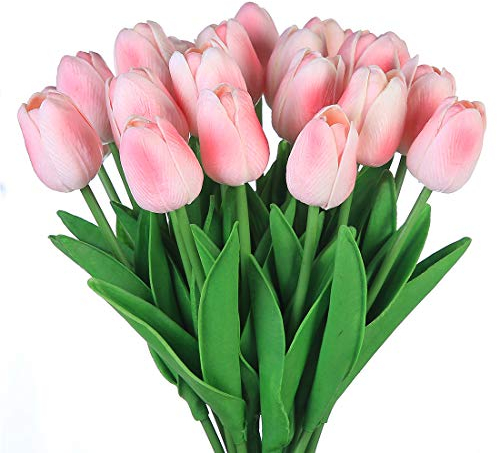 Veryhome Fiore Artificiale Fiore Finto Tulipano Materiale In Lattice Vero Tocco Matrimonio Stanza Famiglia Alberghi Festa DIY al operto Decorazione Polvere-10 pezzi