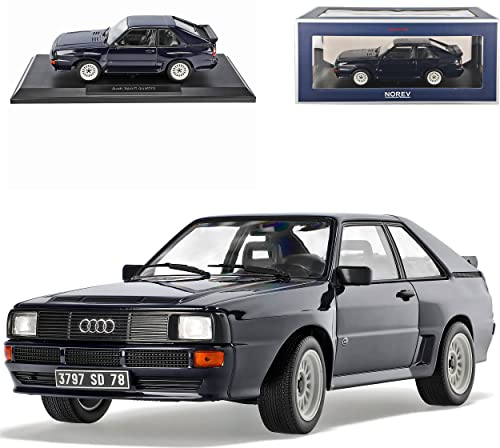 Norev A*U*D*I Sport Quattro Coupe Dunkel Blau Fast Schwarz 1980-1991 1/18 Modell Auto mit individiuellem Wunschkennzeichen