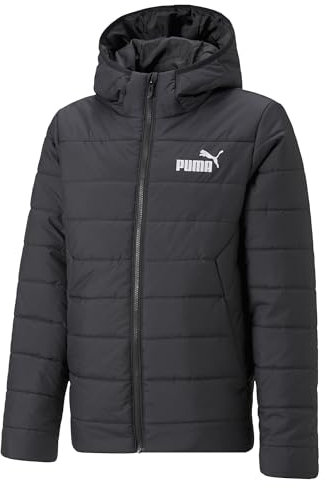 PUMA Jungen ESS Hooded Padded Jacket Wattierte Jacke, Schwarz, 140
