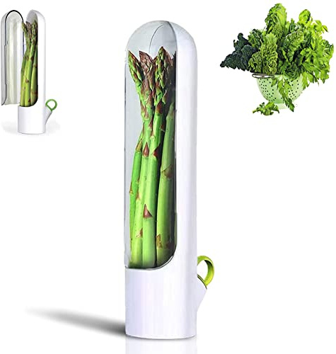 Herb Savor Pod, Herb Keeper, contenedor de almacenamiento de hierbas de 9.8 pulgadas que mantiene las verduras frescas, protector de hierbas, espárragos, herramientas de cocina prácticas para cilantro