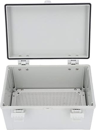 Electrical Junction Box Gray Electrical Junction Box Hinged Cover ABS Flush Mount Terminal Boxes IP67 Waterproof Electric Project Box for Outdoor 300 X 200 X 170mm