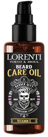 Lorenti Beard Oil Pump Bottle 100 ml | Men Morocco Argan Oil & Vitamin E Soften Beard