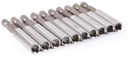 Fixinus 10 piezas de extensión magnética para taladro eléctrico, destornillador de impacto, cambio rápido, 1/4 pulgadas, 60 mm