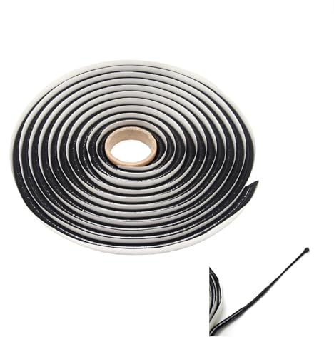 Beekeg Filo tondo butilico nero, 4 m, nastro sigillante in butilico, per automobili, costruzione navale, serra