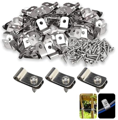 Befun 200PCS Fence Clips, Stainless Steel Agricultural Fencing Wire Clips