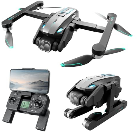 OBEST Drohne mit Einstellbarer Kamera 4K HD GPS, Faltbar RC Quadrocopter 36 Mins Lange Flugzeit, 360° Hindernisvermeidung, Bürstenlos Motor, Follow-Me, Auto Rückkehr, Optischer, Drone für Erwachsener