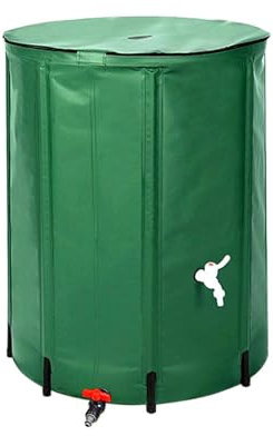 MBBTAG Collapsible Rain Barrel, Portable Rain Barrel, Easy Installation, Collapsible Water Storage Tank, Folding Gardens Rain Barrel Portable with Faucet, Can Irrigate Garden Plants(60x60x80cm)
