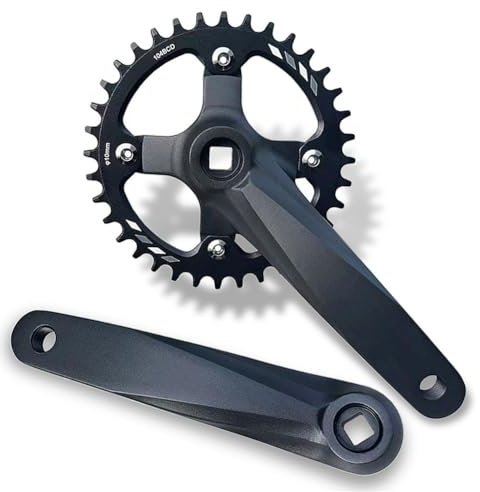 152/165/170 MM Mountainbike vevsats fyrkantiga koniska vevsatser 104 32/34/36/38T Enkelhastighet smalt brett kedjekrans vevarmset for 7/-12 hastigheter aluminiumlegering(Schwarz,170MM 38T)