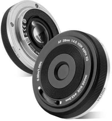 VILTROX 28mm F4.5 Full Frame Autofocus Pancake Lenses Chipsize Ultra-Thin for Sony E Mount Camera Lenses FE Compatible para Sony a7 a7C a7RIII a7RIV a7RV a9 a6400 (Negro)