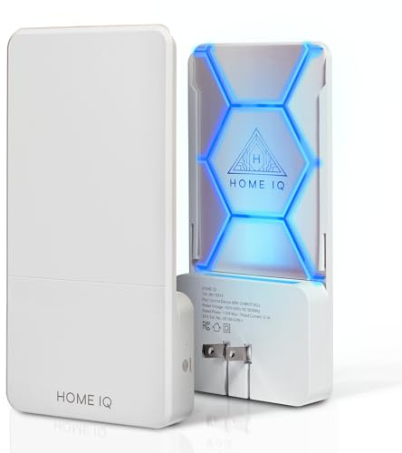 HOME IQ – inomhus UV-skadedjursbekämpningsenhet och nattljus. LED-driven flygande insektsfälla för flugor, malar, gnat, fruktflugor och myggor. (Enhet + 5 fällor)