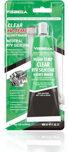Visbella högtemperatur RTV tätning silikon tätningsmedel, silikontätningsmassa, värmebeständig silikontätning för hushåll, bil, fordon (färglös)