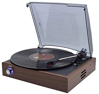 WDWDW Tocadiscos Tocadiscos Fonógrafo portátil inalámbrico con Altavoces estéreo incorporados Tocadiscos de transmisión por Correa de 3 velocidades Reproductor de Discos de Vinilo con Altavoces