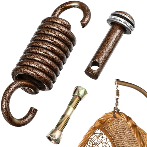 Heavy Duty Stainless Steel Egg Chair Spring Hook & Hanging Seat Bolts Set | Universal Swing Replacement Fittings with Durable Pin Accessories, Weatherproof Garden Hammock Porch Hanger Hardware