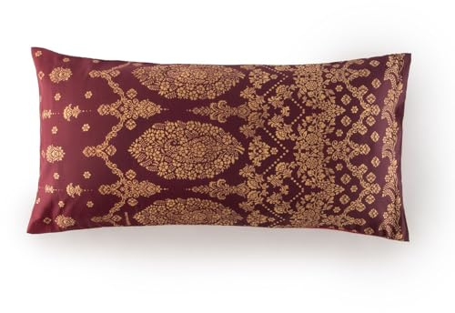 Bassetti Juego de ropa de cama de satén, color burdeos R1, 40 x 80 cm