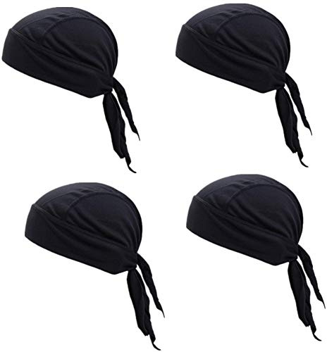 GUIFIER 4PCS Bandana de Cyclisme Sport Fonctionnel Foulard Couvre Bonnet de Vélo Sports de Plein Air Homme Femme,Calotte sous Casque Pirate Bandana Cycliste Casquette Moto Séchage Rapide