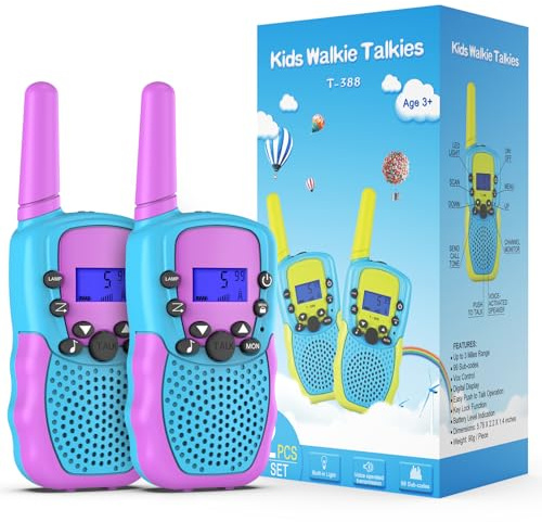 Kearui Giocattoli per Ragazzi Bambini 3-12 Anni, Walkie Talkie 8 Canali Radio a 2 Vie con Torcia LCD Retroilluminata, All'aperto al Coperto, Regalo