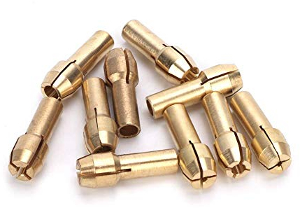 Pinzas de Sujeción Mini Latón 10 Unidades 0,5-3,2mm para Amoladora Eléctrica Giratoria Accesorios Herramientas Rotativas 4,3mm
