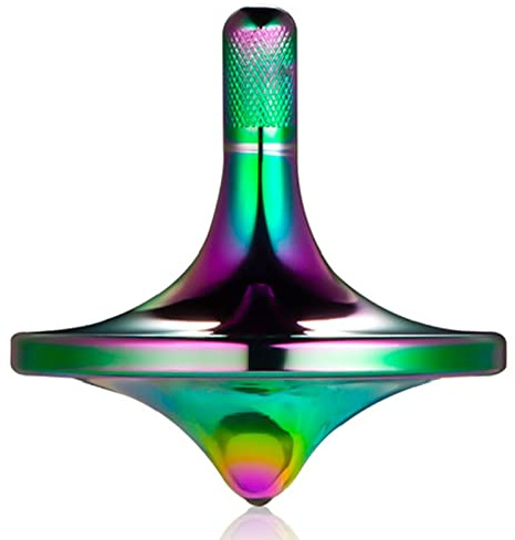 Toupie en métal Exquis, équilibre Parfait, Jouets EDC de Bureau Bien Faits, Tourne Longtemps, Plus de 5 Minutes, Aide à réduire Le Stress et l'anxiété (M/Iridescent)