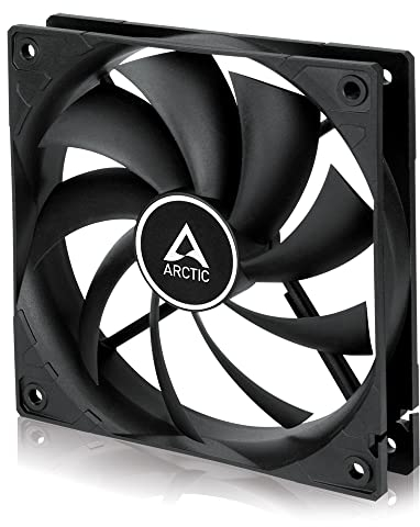 ARCTIC F12 TC - Temperaturgesteuerter 120 mm Gehäuselüfter, Standard Case Fan, Temperatursensor reguliert RPM, Push- oder Pull-Konfiguration, 300-1350 U/min. - Schwarz