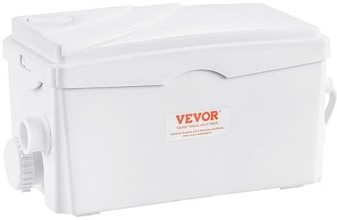 VEVOR Pompe de macération, 350 W, pompe de puisard d'égouts de macération avec 3 entrées d'eau, débit 6000 L/h, levage 7 m pour élimination eaux usées, sous-sol, cuisine, évier, douche, baignoire