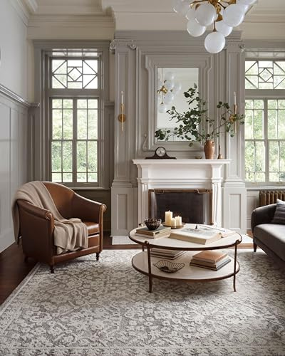 Loloi Magnolia Home by Joanna Gaines Gigi Collection GIG-01 Grey/Ivory 2'-7 x 4' Accent Rug