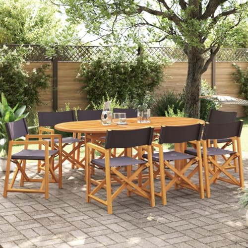 vidaXL Set di 8 sedie pieghevoli in tessuto grigio scuro