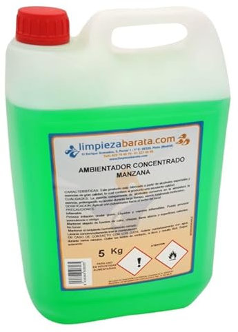 HO Higiene Online | Ambientador Líquido | Ambientador Hogar y Establecimiento | Frangancia Duradera | Garrafa de 5 litros (Manzana)