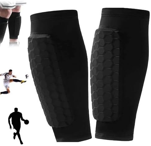 Ski Shin Guards Gel, Ski Guard Socks, SkiGuards Shin Pads, Shin Defender, ShinDefender Shin Guards Kids, 1 Pack Shindefender ShinGuards Soccer, for Kids Youth Adult (Black, L)