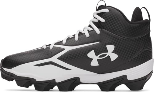 Under Armour Men's Spotlight Hammer Football Cleats, (001) Black/White/White, 11, US