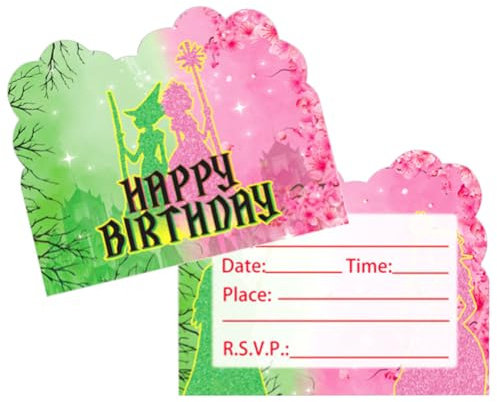 Cartoon Invitation Card 20PCS Magic Invitation Birthday Party Invitations Birthday Card Party Supplies Wedding or PartyInvitation Double Sided Printed Invite Cards