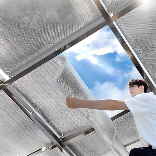 Sun Roof Reflective Film Tint, Aluminum Foil Insulation Window Film, Heat Control Anti-Uv Light Blocking Shield, Cooling Privacy Window Sticker Sun Protection Sun Visor(Gray)