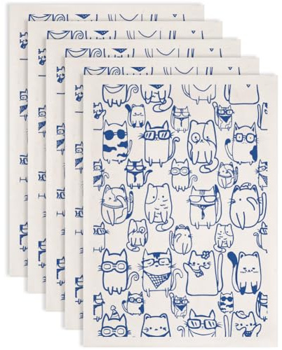 SUPERDANT 5PZ Carta Da Trasferimento Gatti Cartone Ceramica Blu Decalcomania Per Artigianato Carta Decoro Linee Gatti Fai Da Te Adesivi Trasferibili Per Oggetti In Argilla Decorazioni Sottosmalto