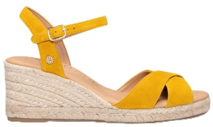 miMaO. Espadrilles à talon en cuir à lanières croisées. Fabrication artisanale