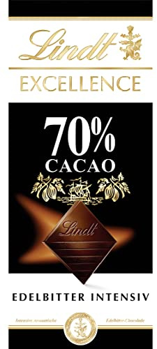 Lindt EXCELLENCE 70 % Kakao - Edelbitter-Schokolade Tafel | Vollmundige Bitter-Schokolade | Dunkle Schokolade | Vegane Schokolade | Schokoladengeschenk, 100g
