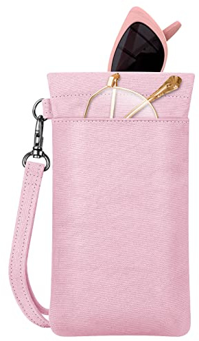 FINTIE Étui à Lunettes Souple pour 2 Lunettes - Double Pochette Lunettes de Soleil avec Main-bracelet détachable Portable pour Femme Homme
