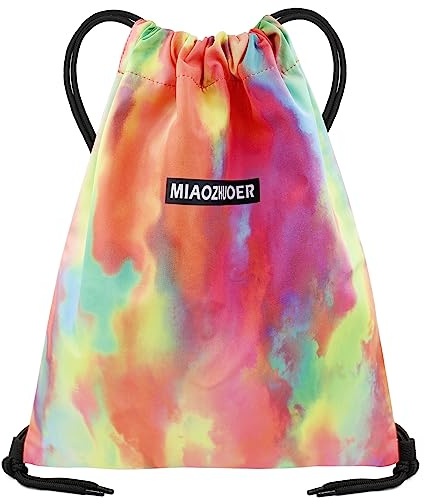 FenFang Zaino con Coulisse, Borsa a Sacco Tracolla Piccolo, Zainetto Leggero Sportivo Sacca con Cordoncino Sacche Palestra Scuola Viaggio Zainetti per Uomo Donna Bambini Bambino Ragazzo (Arancia)