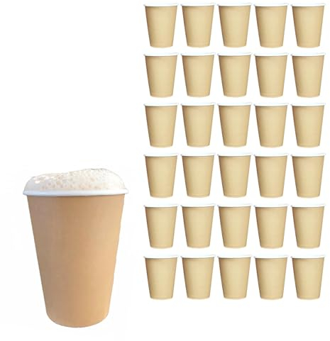 Table'Colors 200 Verres à bière en Carton 35 cl Esprit Kraft - Gobelet Carton Recyclable - Bières - Boisson fraiche - Idéal pour Fêtes et Événements - Design Écologique et Pratique