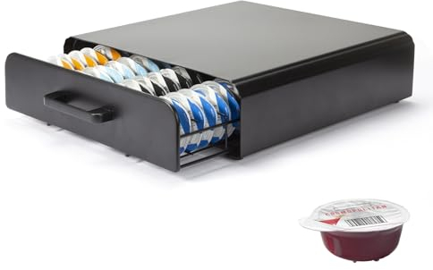 SYSYLY Kapselhalter Schubladen kompatibel für Tassimo und Bartesian Kapseln,Kapsel-Aufbewahrungsschublade,Kaffeekapselhalter,Cocktail-Kapsel-Halter.Arbeitsplatten oder Bar-Organizer.