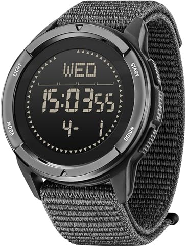 findtime Men's Digital Watch Pedometer Step Counter Watches Compass Military Waterproof Wrist Watch Outdoor Sport Watch Calories LED Luminous Stopwatch Alarm Countdown Wristwatch Black Green
