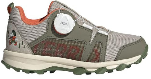adidas Unisex Terrex Disney Agravic BOA Trail Running Shoe Trailrunning-Schuhe, Wonder beige/Olive strata/Impact orange, 38 2/3 EU