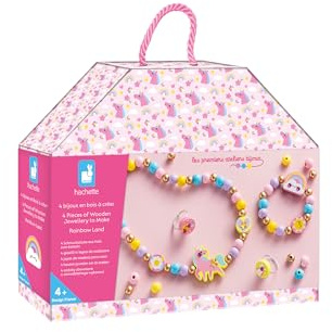 Boîte de 4 bijoux en bois à créer Rainbow land - Janod