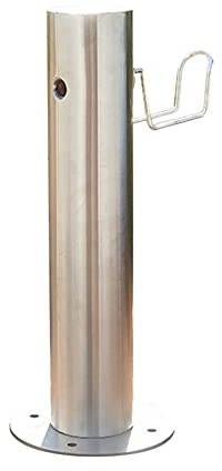 Floor-Standing Water Column with Faucet, Stainless Steel Outdoor Garden Hose Holder Anti-Freeze Cracking Vertical Water Column, Cylindrical Garden Fountain, 1/2-inch and 3/4-inch Hose Connectors (Sh