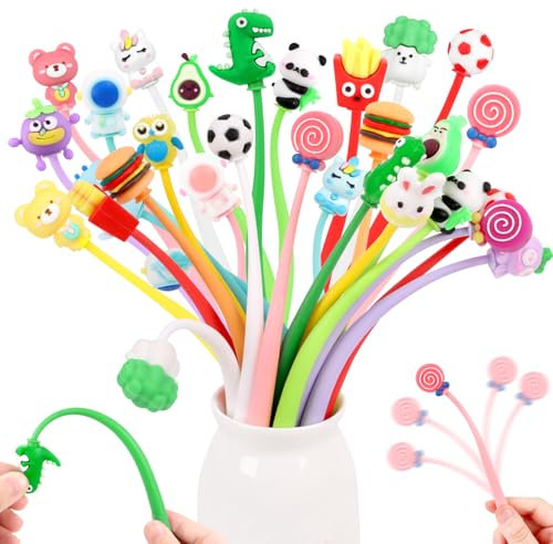 SULOLI 30 Pezzi Penne Regalo Bambini,Penna Cute Kawaii Colorati,Penne Divertenti,Gadget Regalini Fine Festa Compleanno per Bambini