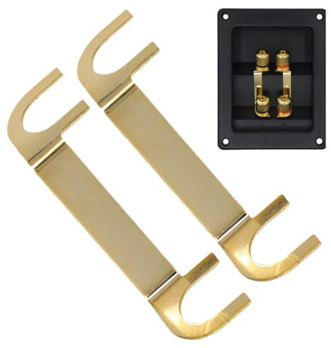 Wiring Connector - Speaker Cable Connector | Speaker Junction Box | 2Pcs Copper Speakers Wiring Lugs | Speakeers wirng Posts, Terminal Cup lugs, Speakeer connection, Speakr Junction Box Accessories