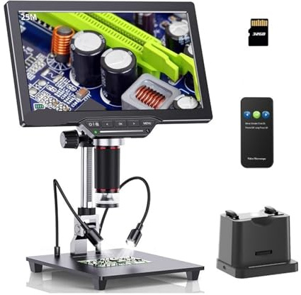 DM202 Max digitalt mikroskop 1300x, HDM/I mikroskopkamera 25MP 10 LCD IPS-skärm videolödmikroskop förstoringsglas