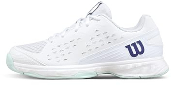 WILSON Rush Pro Jr Junior Tennis Shoe - White/Bay/Skipper Blue, Size 3.5